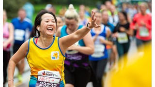 Runner in a yellow vest